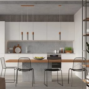 Sollux SL.0966 - Lampadario a sospensione con filo ZANE 2xGU10/40W/230V calcestruzzo/legno