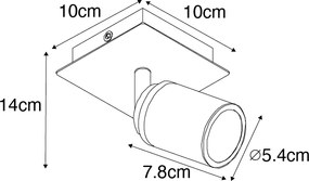 Faretto da bagno nero quadrato IP44 con Wifi GU10 incluso - Ducha