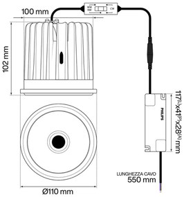 Lampada LED AR111 35W CRI90 Bianco Variabile 38/90° con driver Philips Colore Bianco Variabile CCT
