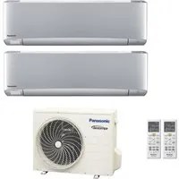 Climatizzatore Condizionatore Panasonic Dual Split Inverter Serie Etherea Silver 9+12 con CU-2Z50TBE R-32 Wi-Fi Integrato 9000+12000 Argento