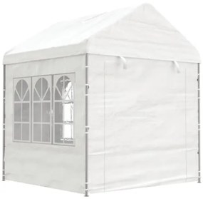 Gazebo con Tetto Bianco 13,38x2,28x2,69 m in Polietilene