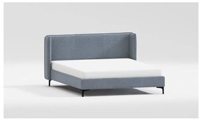 Letto matrimoniale imbottito blu con griglia 140x200 cm Basti - Ropez