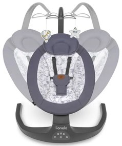 Lionelo - RALF Baby Sdraietta con Melody, 4xAA, Grey/White + Remote Control