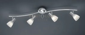 Levisto barra led 4 spots orientabile acciaio + vetro l.88cm 4 luci...