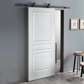 Porta scorrevole reversibile Chelsea in mdf bianco, L 93 x H 212 cm, con binario Indus