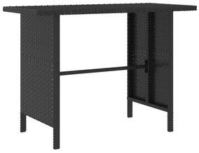 Set Divani da Giardino 4 pz in Polyrattan Nero