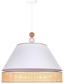 Duolla - Lampadario a sospensione con filo AVIGNON 1xE27/15W/230V diametro 60 cm bianco/rattan