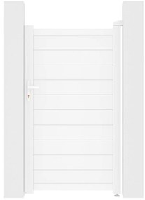 Cancello a battente L103 x H181 cm Alluminio pieno Bianco - NAZARIO
