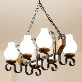 Brilagi - Lampadario a sospensione con catena QUEEN 6xE14/40W/230V faggio/noce