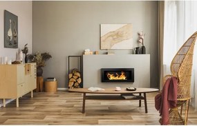 Camino a bioetanolo da parete o incasso Lucca Nero L 90 x P 12 x H 40