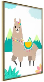 Poster  Playful Llama  Cornice Quadri Cornice d'oro, Larghezza x Altezza Home decor 30x45