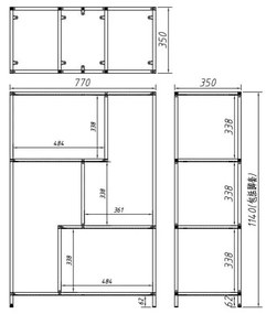 Libreria in rovere nero/naturale 77x114 cm Seaford - Actona