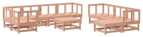 Set salotto da giardino 10 pz in legno massello di douglas