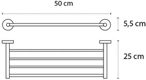 New Line N2 Portasciugamani 50 Cm Tondo Quadruplo In Acciaio Inox Cromo