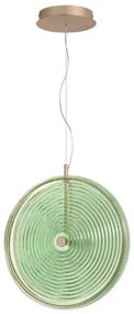Lampada a sospensione LED JOKEY in metallo e vetro decorato VERDE 45 cm