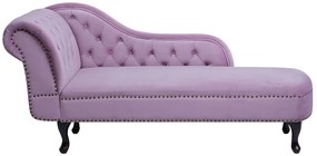 Chaise longue sinistra in velluto viola lilla NIMES Beliani