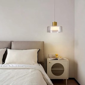 Lampadario LED a sospensione con filo LED/8W/230V 3000K oro/limpido pr. 20 cm