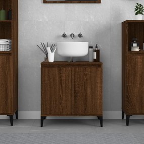 Mobile lavabo rovere marrone 58x33x60 cm in legno multistrato