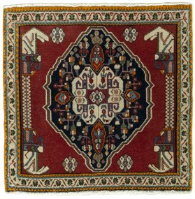 Shiraz Tappeto 60 x 60 Rosso (Iran) Annodato A Mano