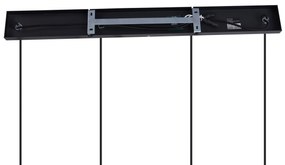 Lampada a sospensione moderna nera con vetro fumé 4 luci - Dame