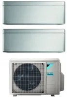 Climatizzatore Condizionatore Daikin Bluevolution Dual Split Inverter serie STYLISH TOTAL SILVER 9+15 con 2MXM50A R-32 Wi-Fi Integrato 9000+15000 Colore Grigio Garanzia Italiana