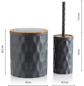 Set da bagno REINA 5 pz antracite/marrone