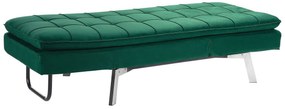 Chaise longue regolabile in velluto verde smeraldo LOIRET Beliani