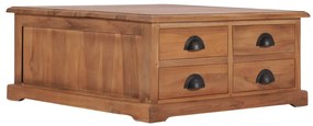 Tavolino Da Salotto 68x68x30 Cm İn Legno Massello Di Teak /