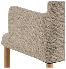 Sedia da pranzo beige in imbottito con braccioli Zoe – Actona