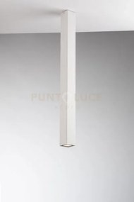 Plafoniera fluke quadrata bianca 1 luce attacco gu10 6x6x75cm
