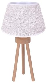 Duolla - Lampada da tavolo BOUCLE 1xE27/15W/230V diametro 28 cm bianco/legno