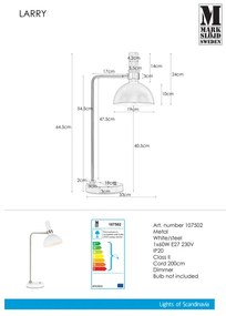 Markslöjd 107502 - Lampada da tavolo dimmerabile LARRY 1xE27/60W/230V