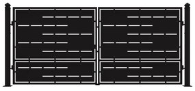Cancello manuale con serratura elettrica Privacy in ferro, apertura centrale, L 408.5 x H 180 cm, di colore nero