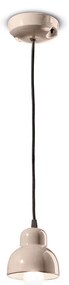 Lampadario Vintage Decò Berimbau Ceramica Grigio Sabbia 1 Luce E14