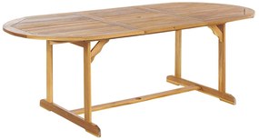 Tavolo da giardino legno chiaro 160/220 x 100 cm MAUI Beliani