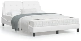 Letto con materasso bianco 140x190 cm in similpelle