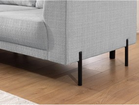 Divano angolare grigio chiaro (con penisola a sinistra/a L) con rivestimento in ciniglia Mauris – Ropez