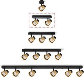 Brilagi - Faretto NUGGET 2xGU10/30W/230V nero/oro