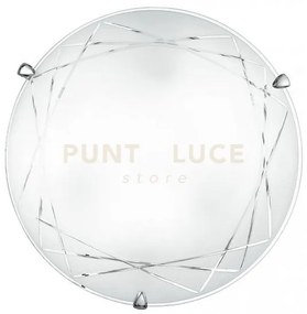 Plafoniera paradise bianca 2 luci attacco e27 30x30x9,4cm in vetro ...