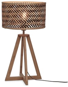 Lampada da tavolo con paralume in bambù di colore nero e naturale (altezza 53 cm) Java - Good&amp;Mojo