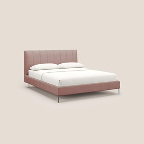 Calliope letto imbottito piedini alti completamente sfoderabile in tessuto smacchiabile T17 rosa