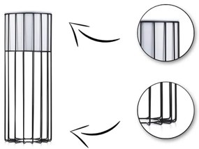 Vaso da fiori in metallo LOFT 55x20 cm nero/bianco