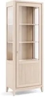 Vetrina contemporanea 1 porta decoro onda in legno naturale l.70 p.42 h.200 - Mobili 2G