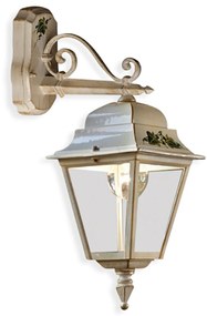 Applique Da Esterno Classica Gorizia Metallo Ceramica Bianco Sfumato 1 Luce E27