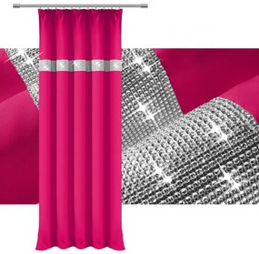 Tenda con nastro e zirconi 140x250 cm rosa scuro