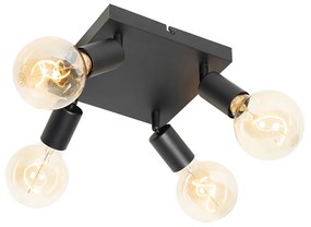 Faretto moderno nero quadrato 4 luci - Facil