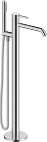 Rubinetto per vasca getto laminare cristallino Loop per pavimento cromo spazzolato SANYCCES