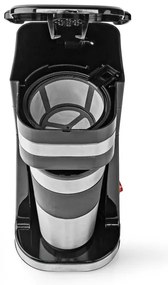 Nedis KACM300FBK - Macchina da caffè per una tazza 0,4 l con travel tazza
