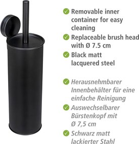 Scopino nero autoportante in acciaio Pavia - Wenko