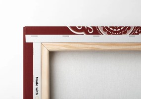 Quadro su tela – Mandala etnica delicata in bordeaux